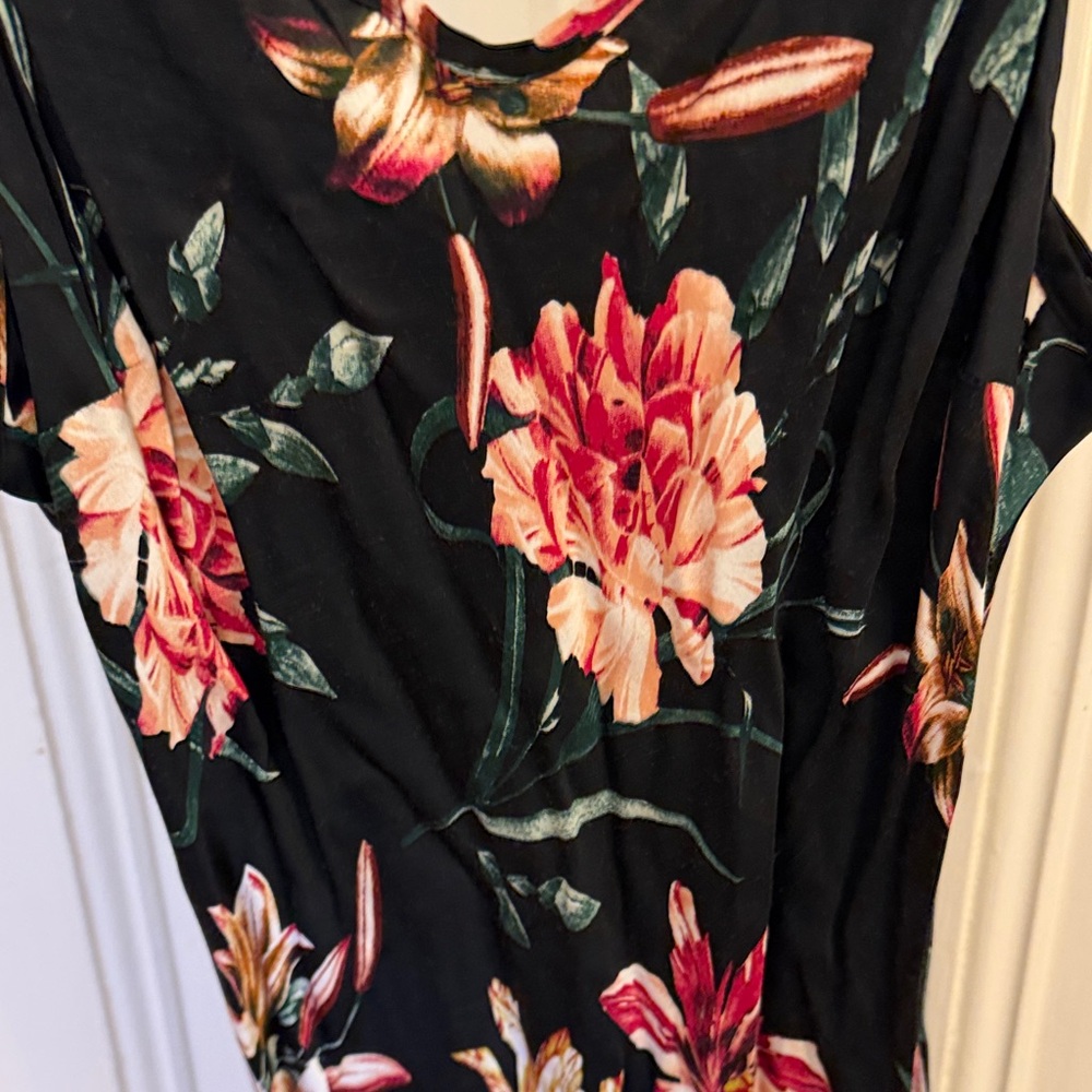 Nation LTD Floral Black Midi Dress - Picture 4 of 4